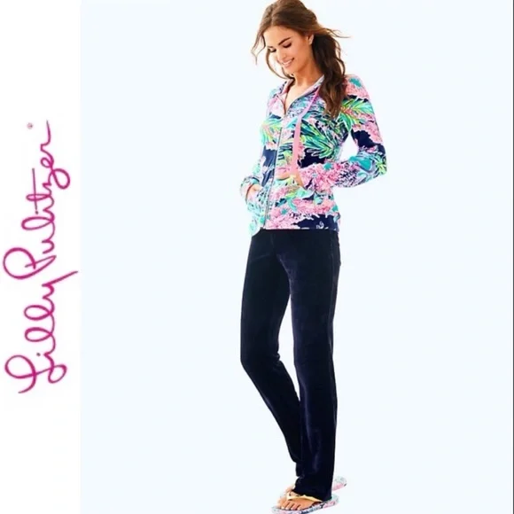 Lilly Pulitzer Jordynne Velour Pant - Picture 2 of 11